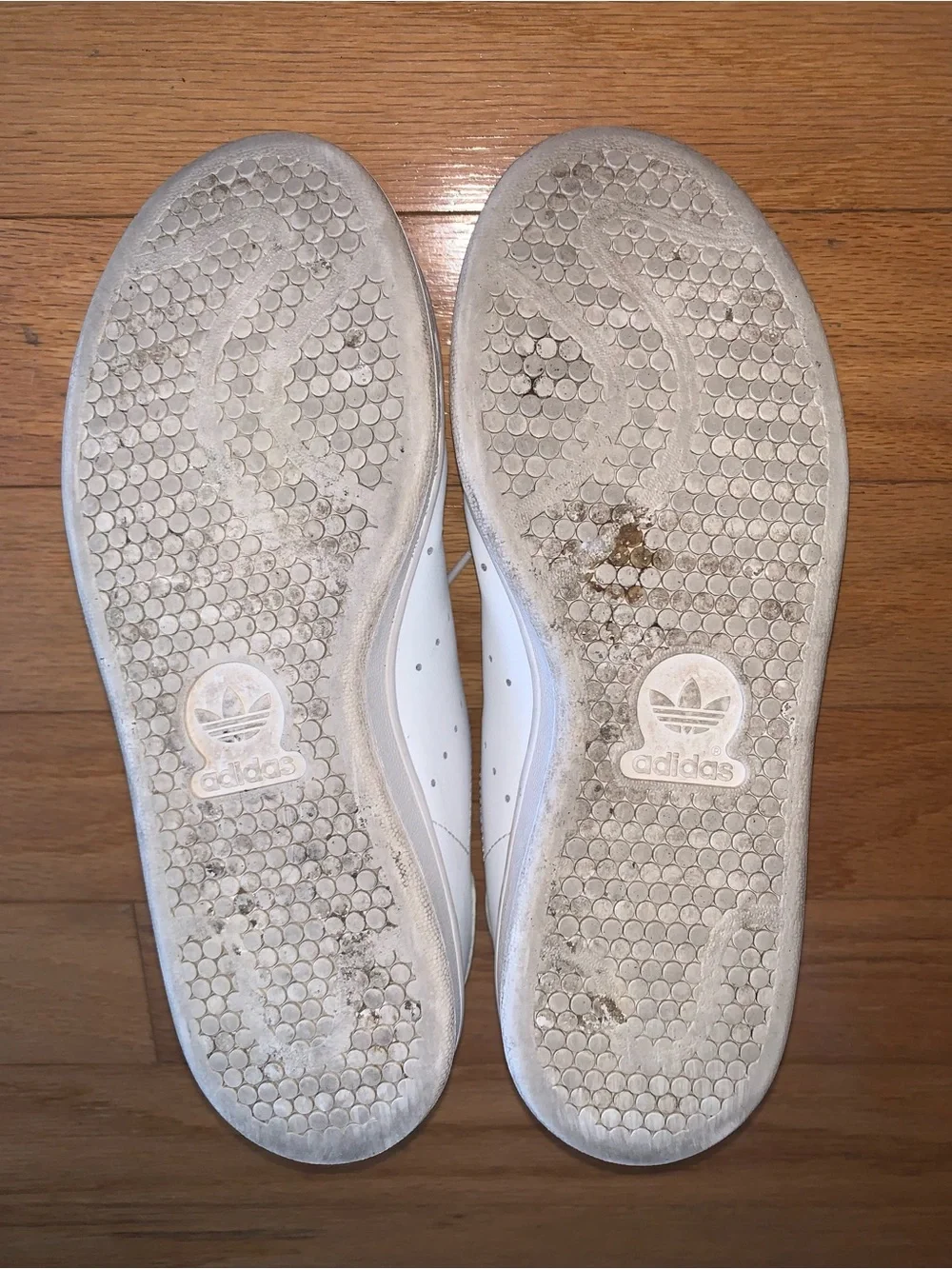 adidas Stan Smith White Sneakers with Green Heel Tab and Tongue, Women’s 7.5